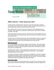 2008 in Review – Faller Supervisor Alert - BC Forest Safety Council