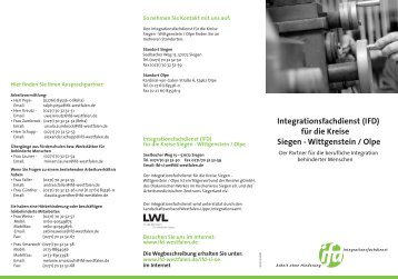 Integrationsfachdienst (IFD) für die Kreise Siegen - Wittgenstein / Olpe