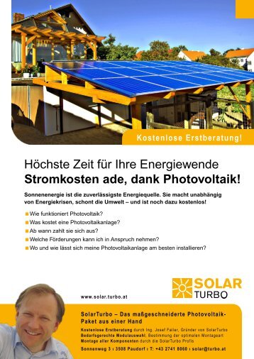 Stromkosten ade, dank Photovoltaik! - Photovoltaik aus einer Hand