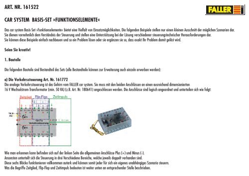 art. nr. 161522 car system basis-set »funktionselemente - Faller