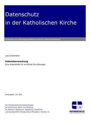 Videoüberwachung - Datenschutz in der Katholischen Kirche