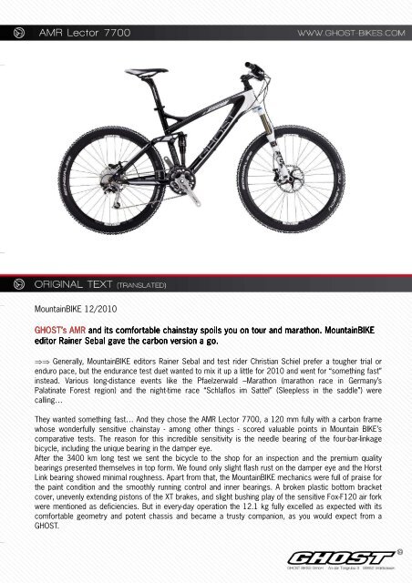 2010-11-19 MTB testreport AMR 7700 - Ghost