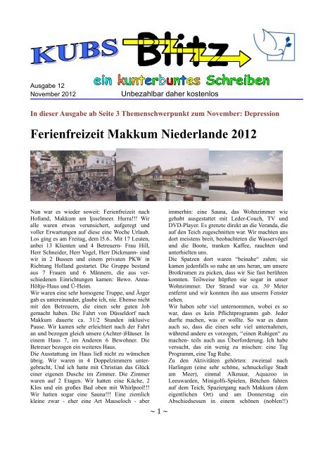 Ferienfreizeit Makkum Niederlande 2012 - bei der Kaiserswerther ...