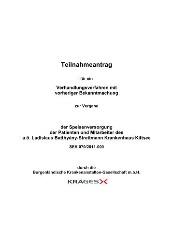 Teilnahmeantrag - Burgenländische Krankenanstalten GesmbH