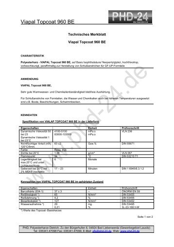 Viapal Topcoat 960 BE - PHD-24