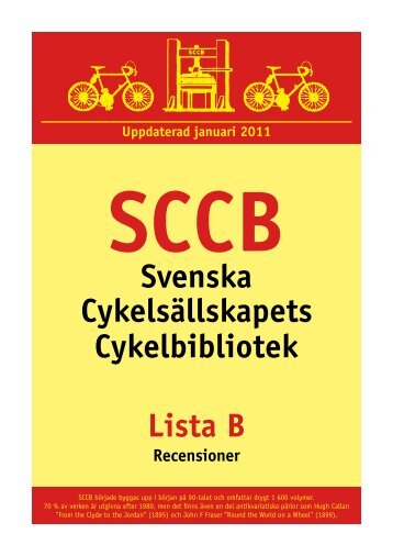 SCCB:s Lista B - Svenska cykelsällskapet