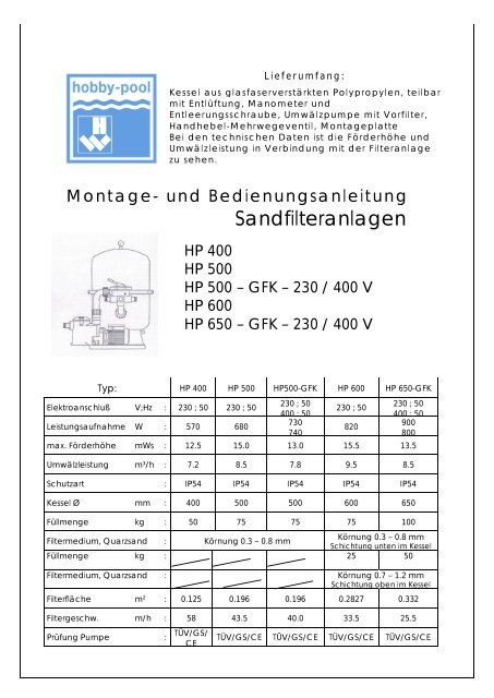 Sandfilteranlagen - Poolshop-online.de