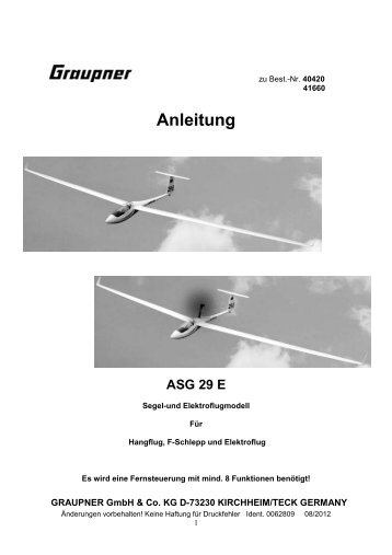 Anleitung ASG 29 E - Graupner