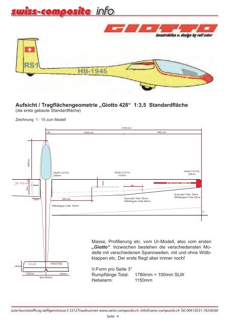 Modellbau: Giotto - Suter Swiss-Composite Group