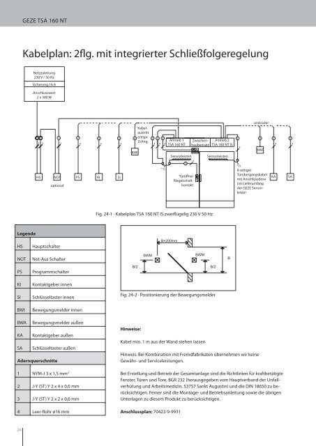 TSA 160 NT Planungsunterlage