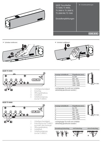 GEZE TS 2000 Einstellanleitung Türschließer