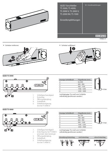 GEZE Türschließer TS 5000, TS 4000, TS 3000 V, TS 2000 V, TS ...