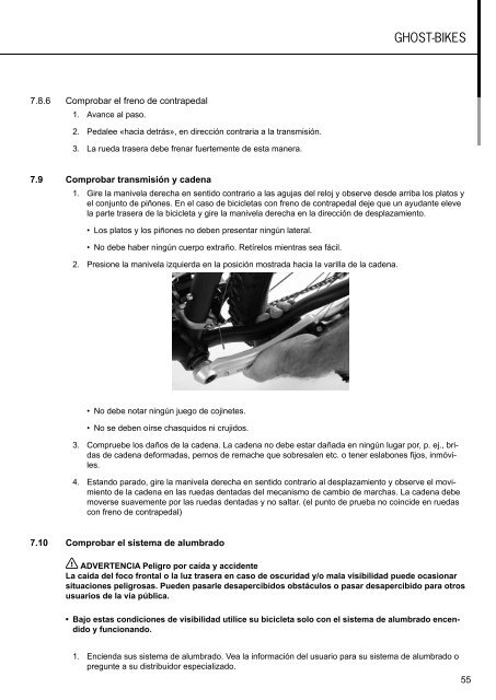 Manual de instrucciones - Ghost Bikes