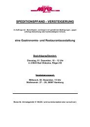 speditionspfand - versteigerung - Auktionshaus Walter H.F. Meyer ...