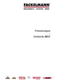 Pressemappe : Ambiente 2011 - Fackelmann