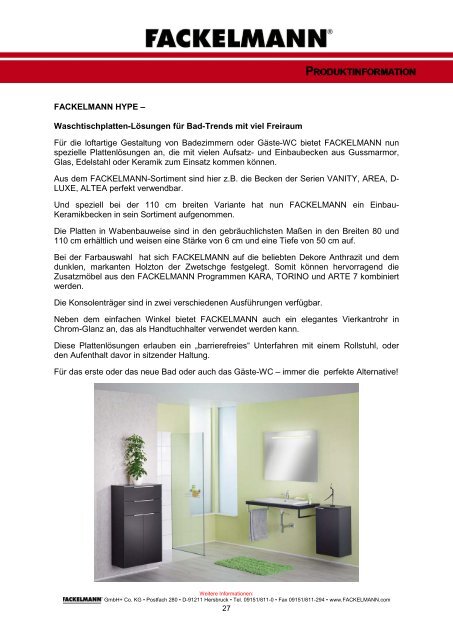 Pressemappe : Ambiente 2011 - Fackelmann