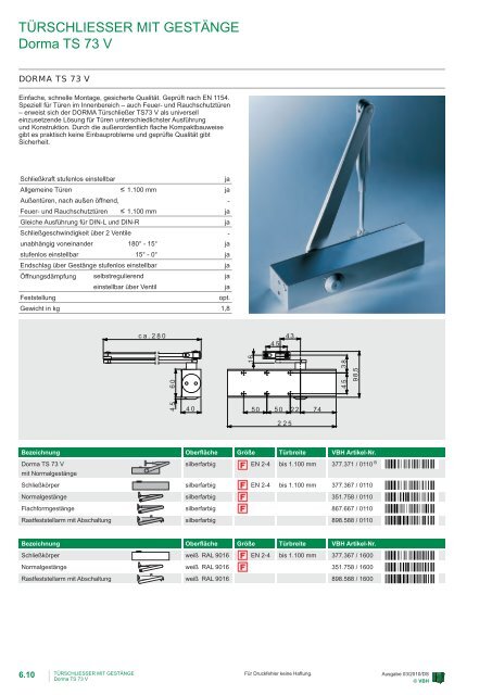 VBH Katalog Tür