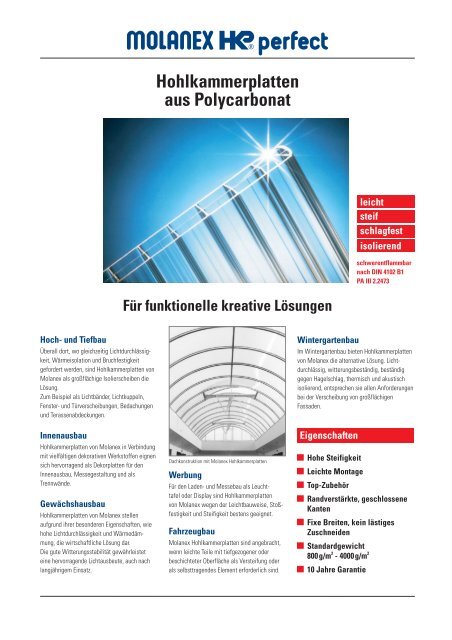 Hohlkammerplatten aus Polycarbonat