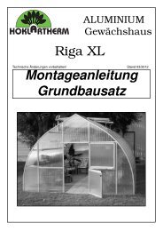 ALU MI NI UM Gewächshaus Riga XL ... - Hoklartherm