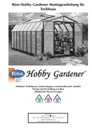 Rion Hobby Gardener Montageanleitung für Treibhaus