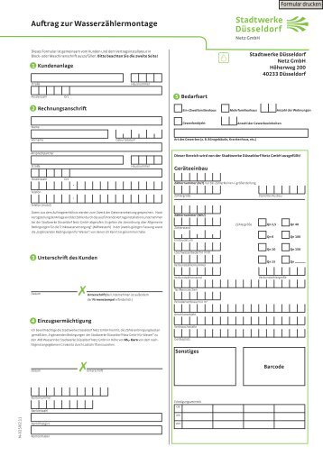 Auftrag zur Wasserzählermontage - Stadtwerke Düsseldorf Netz ...