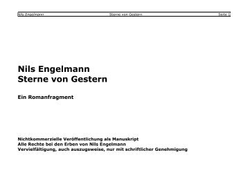 Nils Engelmann Sterne von Gestern - ITP-Arcados