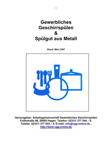 Gewerbliches Geschirrspülen & Spülgut aus Metall - bei VGG