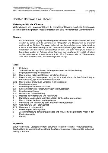 PDF-Dokument - BWP-Schriften - UniVera