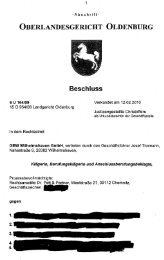 OBERLANDESGERICHT OLDENBURG Beschluss - Bund der ...