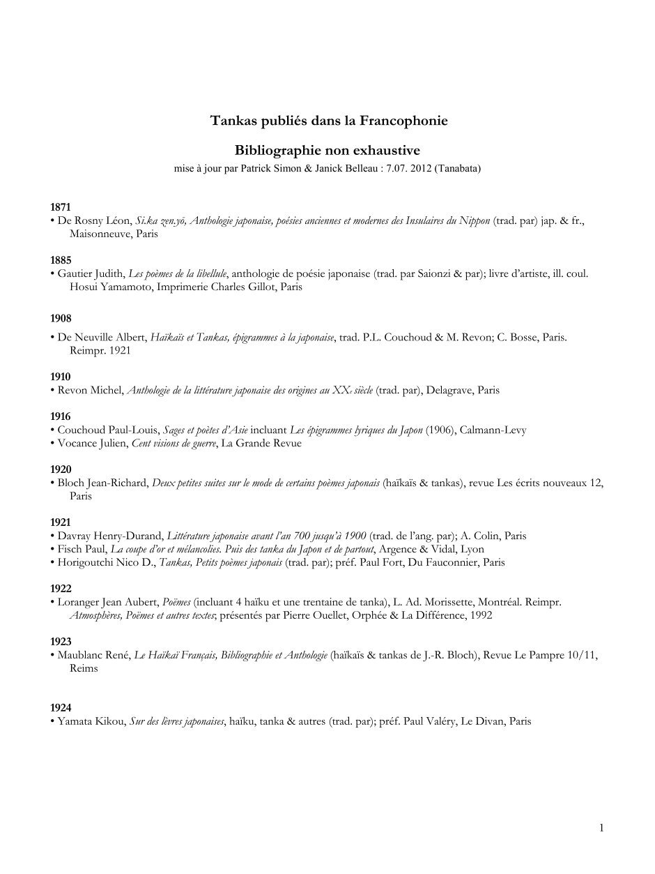 1 Free Magazines From Revue Tanka Francophone Com