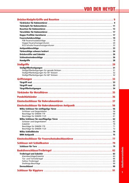 1 Inhaltsverzeichnis Drücker/Knöpfe/Griffe und Rosetten  - Beza.sk