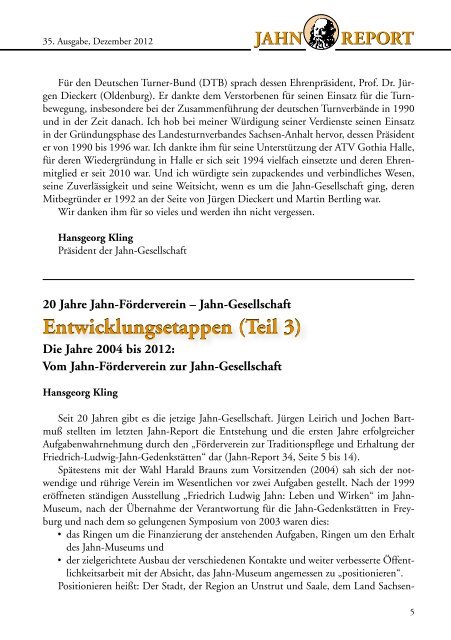 jahn report jahn report - Friedrich-Ludwig-Jahn-Gesellschaft