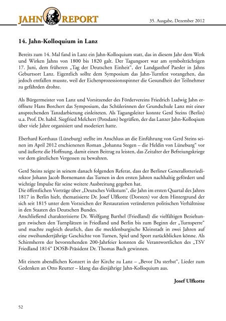 jahn report jahn report - Friedrich-Ludwig-Jahn-Gesellschaft