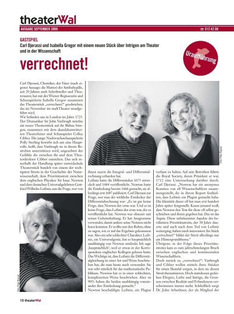 mit Anita Ammersfeld und Hannes Gastinger Regie: Thomas Schendel