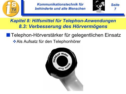 Hilfsmittel für Telephon-Anwendungen 8.3