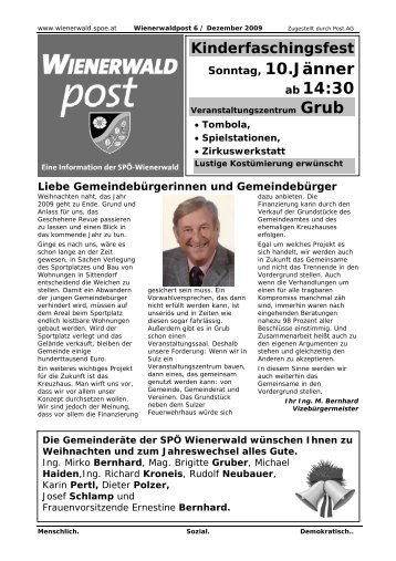 Liebe Gemeindebürgerinnen und Gemeindebürger - SPÖ Wienerwald