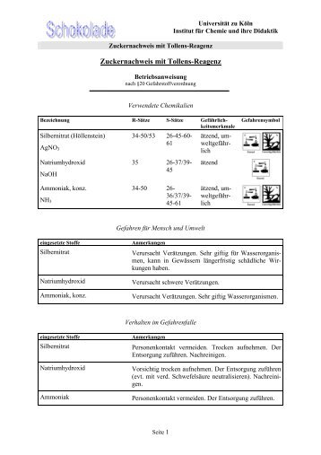 V 1 - Zuckernachweis mit Tollens-Reagenz - Universität zu Köln