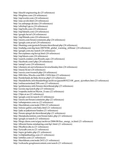 Referring URLs: AIAS (Accesses Through 23:39 ... - Dr. Myron Evans