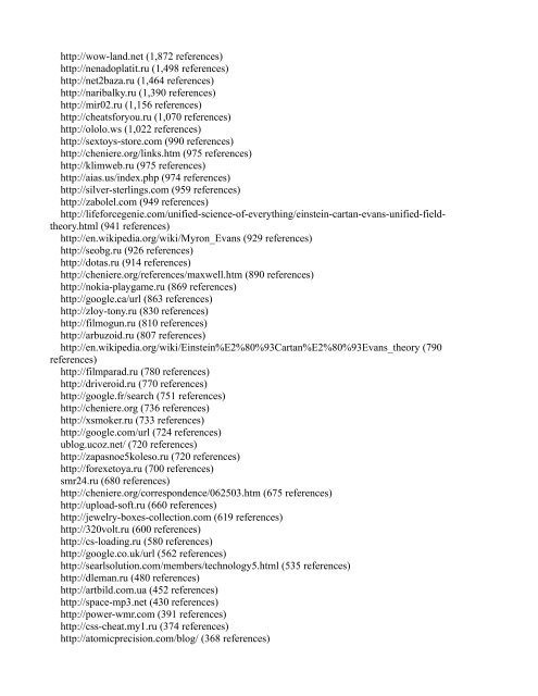 Referring URLs: AIAS (Accesses Through 23:39 ... - Dr. Myron Evans