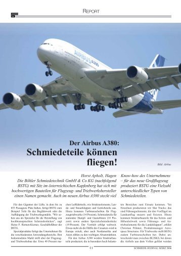 Der Airbus A380: Schmiedeteile können fliegen!