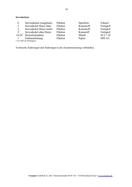 Bauanleitung - TANGENT - Modelltechnik