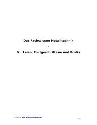 Das Fachwissen Metalltechnik - für Laien, Fortgeschrittene und Profis