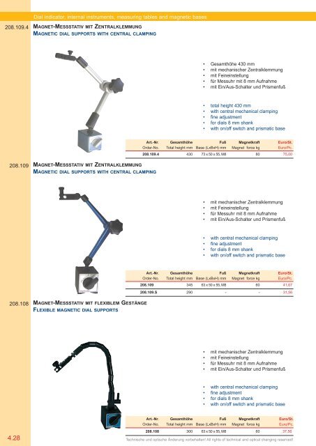 PRÄZISIONS-MESSZEUGE MEASURING INSTRUMENTS - Gimex