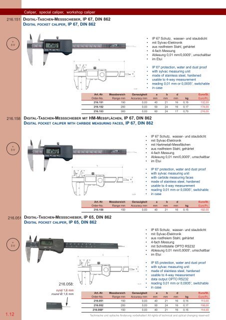 PRÄZISIONS-MESSZEUGE MEASURING INSTRUMENTS - Gimex