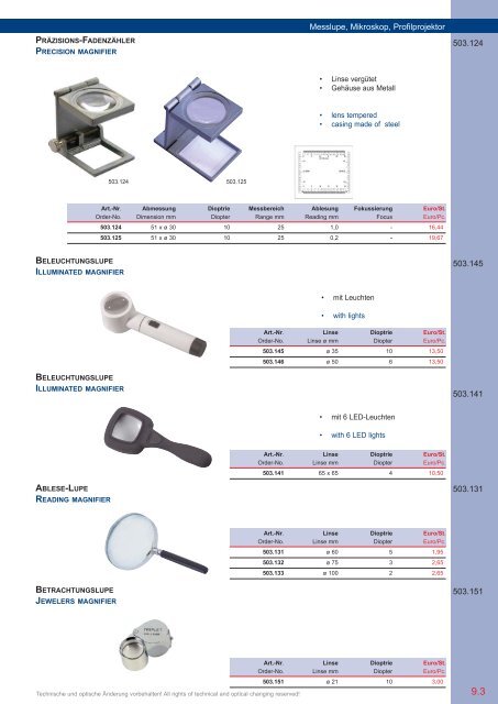 PRÄZISIONS-MESSZEUGE MEASURING INSTRUMENTS - Gimex