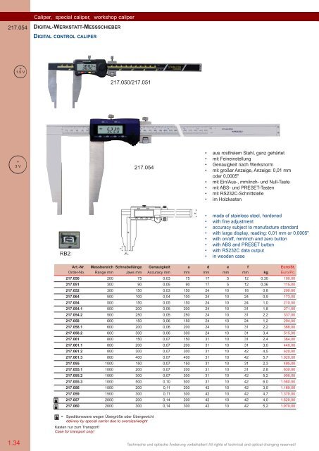 PRÄZISIONS-MESSZEUGE MEASURING INSTRUMENTS - Gimex