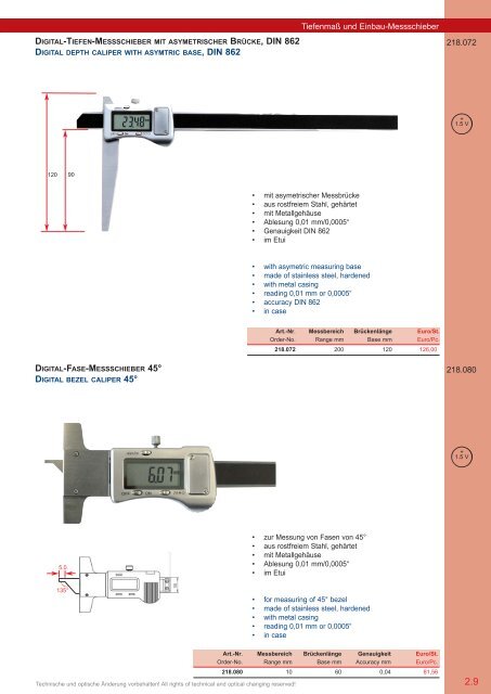 PRÄZISIONS-MESSZEUGE MEASURING INSTRUMENTS - Gimex