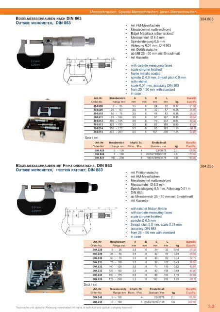 PRÄZISIONS-MESSZEUGE MEASURING INSTRUMENTS - Gimex