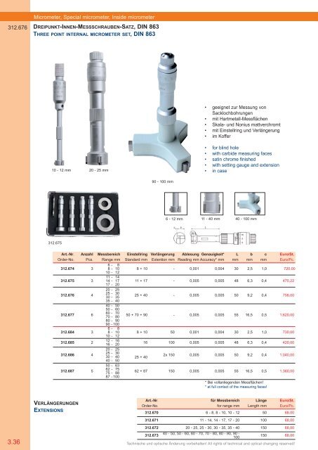 PRÄZISIONS-MESSZEUGE MEASURING INSTRUMENTS - Gimex