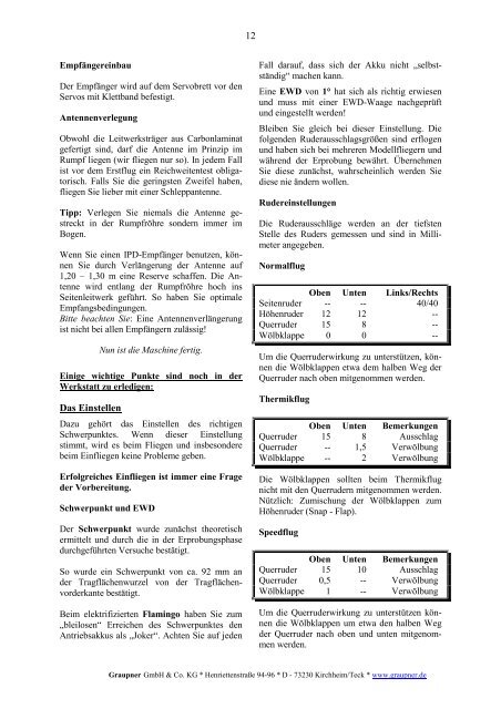 Bauanleitung - TANGENT - Modelltechnik